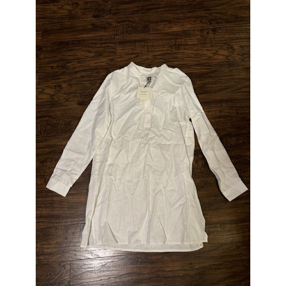 Anne Klein White Linen Shirt Long Sleeve Sz:small
